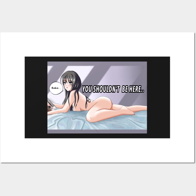 Mai Sakurajima on bed Wall Art by AngelsFANART